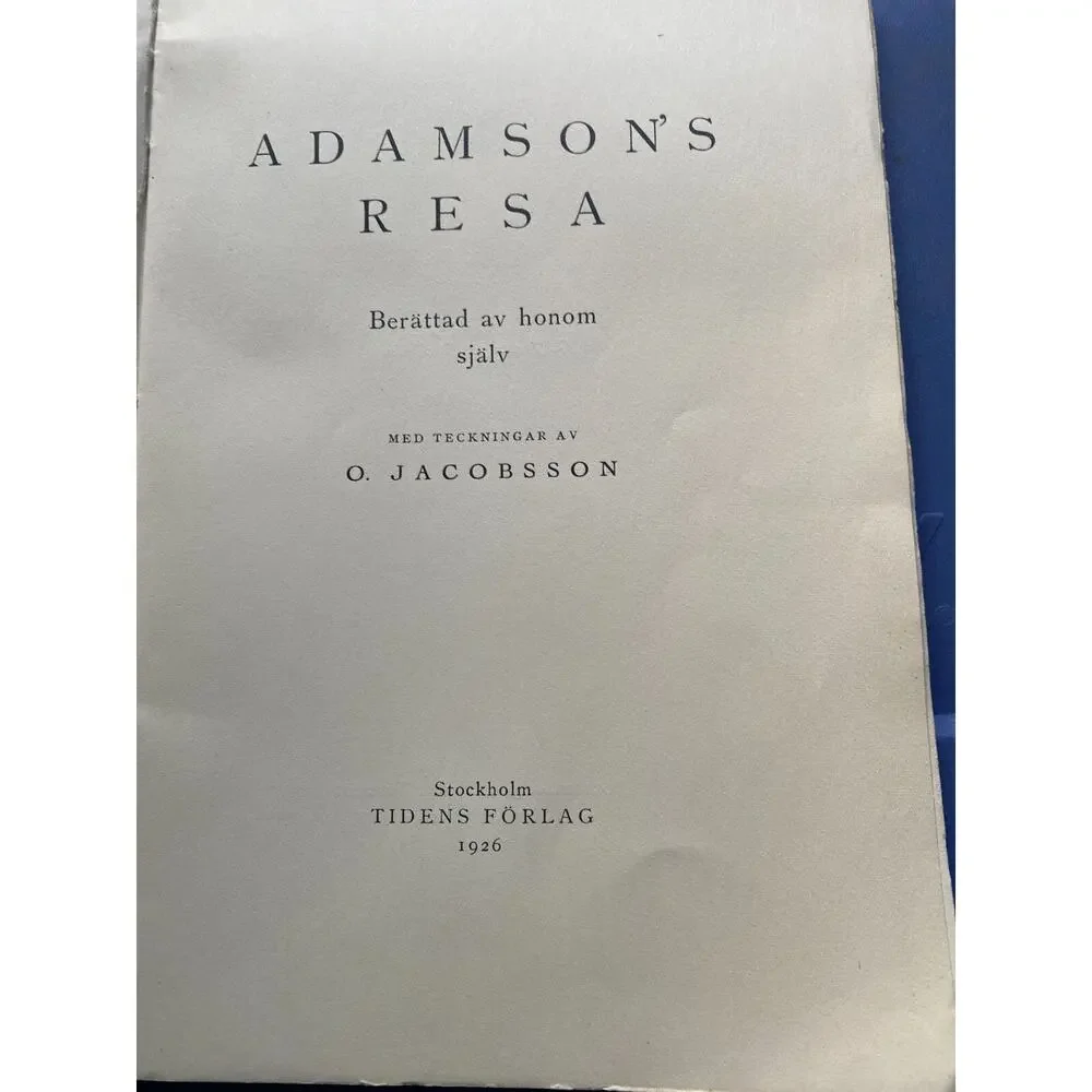 Adamson's Resa O. Jacobsson 1926 Vintage German Book